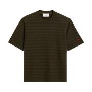 Gestreept Jersey T-shirt Ami Paris , Brown , Heren