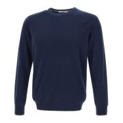 Midnight Blue Crew Neck Sweater Kangra , Blue , Heren