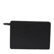 Pre-owned Leather clutches Louis Vuitton Vintage , Black , Dames