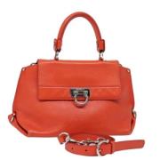 Pre-owned Leather handbags Salvatore Ferragamo Pre-owned , Orange , Da...