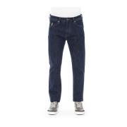 Mannen Regular Jeans met Logo Knoop Baldinini , Blue , Heren