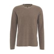 Crew Neck Gebreide Pullover Hannes Roether , Brown , Heren