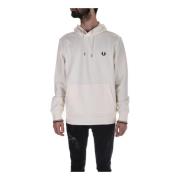 Beige Heren Hoodie met Voorzak Fred Perry , Beige , Heren