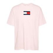 Roze Streetwear T-shirt met Branding Tommy Hilfiger , Pink , Dames