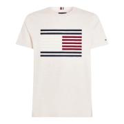 Maxi Grosgrain Flag Heren T-shirt Tommy Hilfiger , Beige , Heren