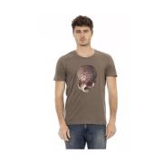 Action Bruin Katoenen T-Shirt Trussardi , Brown , Heren