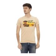 Action T-shirt met Logo Patroon Trussardi , Beige , Heren