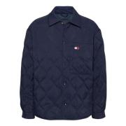 Blauwe Waterafstotende Gewatteerde Jas Tommy Hilfiger , Blue , Heren