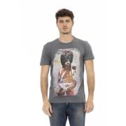 Korte Mouw Ronde Hals T-shirt Trussardi , Gray , Heren