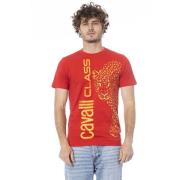 Logo Print Korte Mouw T-shirt Cavalli Class , Red , Heren