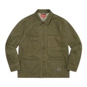 Denim Chore Coat Olive Ss22 Supreme , Green , Heren