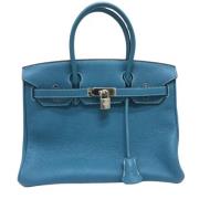 Pre-owned Leather hermes-bags Hermès Vintage , Blue , Dames