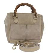 Pre-owned Suede handbags Gucci Vintage , Beige , Dames