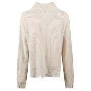 Comfortabele Gebreide Turtle Neck Sweater Hinnominate , Beige , Dames