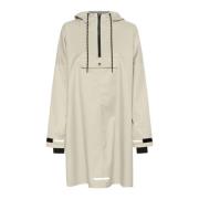 Oversized Anorak Veergrijze Jas Cream , Beige , Dames