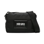 Geëmbosseerde Logo Schoudertas Kenzo , Black , Heren