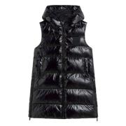 Glanzende Mouwloze Gilet Jas Pinko , Black , Dames