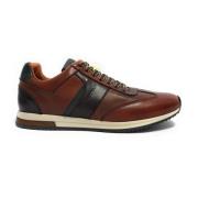 Cognac Combi Leren Hardloopsneaker Ambitious , Brown , Heren