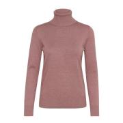 Rollneck Pullover Sweater Antler Melange Saint Tropez , Pink , Dames