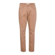 Straight-Leg Twill Pant - Coco Fit Cream , Brown , Dames