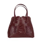 Rode Laser-Cut Tote Tas Alaïa , Brown , Dames