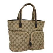 Pre-owned Canvas handbags Gucci Vintage , Beige , Dames