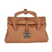 Bruine Leren Handtassen Collectie Zanellato , Brown , Dames