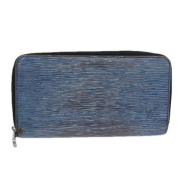 Pre-owned Leather wallets Louis Vuitton Vintage , Blue , Dames