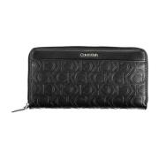 Damesportemonnee Zwart Rfid Ritssluiting Calvin Klein , Black , Dames