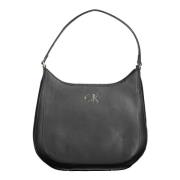 Zwarte Schoudertas met Ritssluiting Calvin Klein , Black , Dames