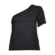 Eén Schouder Katoenen Top Vrouwen Calvin Klein , Black , Dames