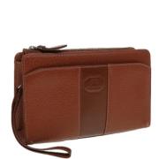 Pre-owned Leather clutches Burberry Vintage , Brown , Dames