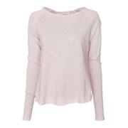 Raglan Longsleeve U-Hals Melange Zacht American Vintage , Pink , Dames