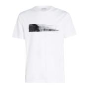 Borstel Logo Heren T-shirt Calvin Klein , White , Heren