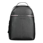 Zwarte Polyurethaan Rugzak Tommy Hilfiger , Black , Heren