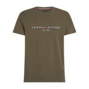 Heren Logo T-shirt Tommy Hilfiger , Green , Heren