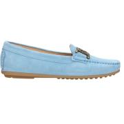 Elegante Suède Loafers met Metallic Detail Notre-v , Blue , Dames