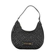 Zwarte Polyethyleen Schoudertas met Rits Love Moschino , Black , Dames