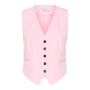 Roze Mist Vest Jas Kasakura Stijl Kaffe , Pink , Dames