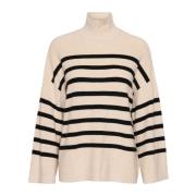 Gestreepte Pullover Trui French Oak/Black InWear , Beige , Dames