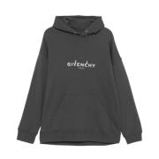 Logo Print Hoodie Givenchy , Gray , Heren