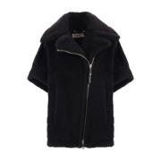 Zwarte Teddyjas met Asymmetrische Rits Max Mara , Black , Dames