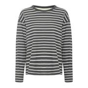 Gestreept T-shirt Lange Mouwen Zwart/Wit Kaffe , Gray , Dames