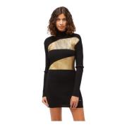 Elegante Zwarte Sweater Jurk Custo Barcelona , Black , Dames