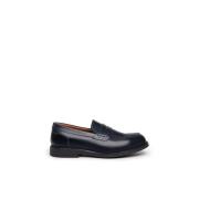 Blauwe Leren Herenloafers met Band Nerogiardini , Blue , Heren