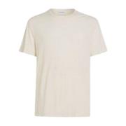 Katoen Linnen Heren T-Shirt Calvin Klein , Beige , Heren