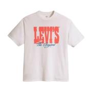 Vintage Grafische Tee voor Mannen Levi's , White , Heren