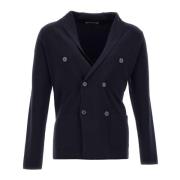 Heren Merino Wol Cardigan Blazer Filippo De Laurentiis , Blue , Heren