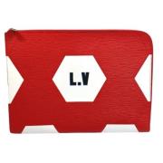 Pre-owned Leather clutches Louis Vuitton Vintage , Red , Heren