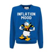 Blauwe Jacquard Pullover Inflation Mood MC2 Saint Barth , Blue , Heren